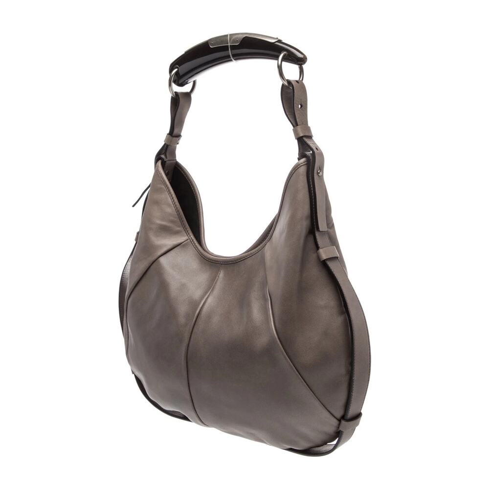 YVES SAINT LAURENT Tom Ford Mombasa Medium Leather Grey Y2K Shoulder bag Black - Picture 12 of 15